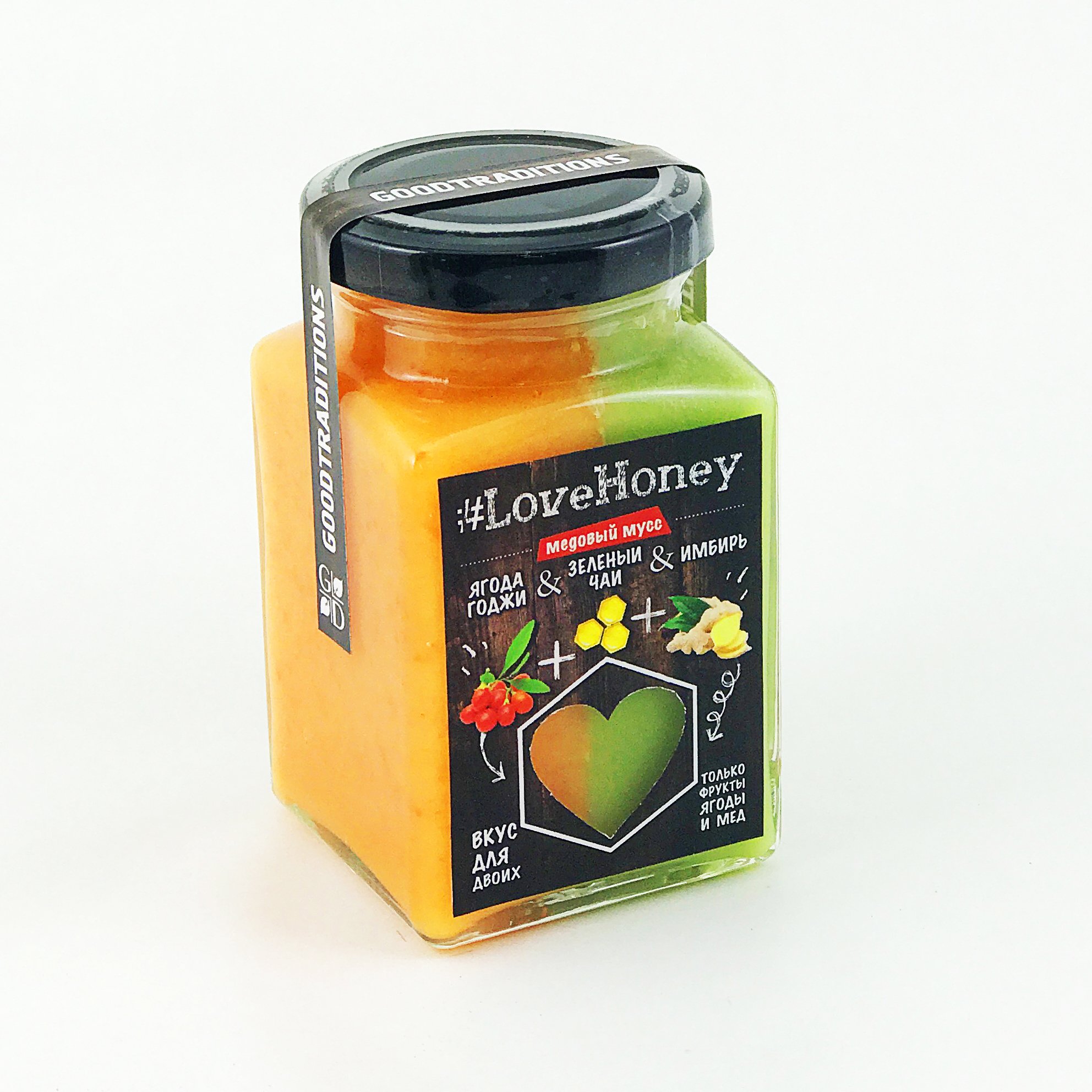 Honey mousse with goji berry, ginger and green tea, 340g no