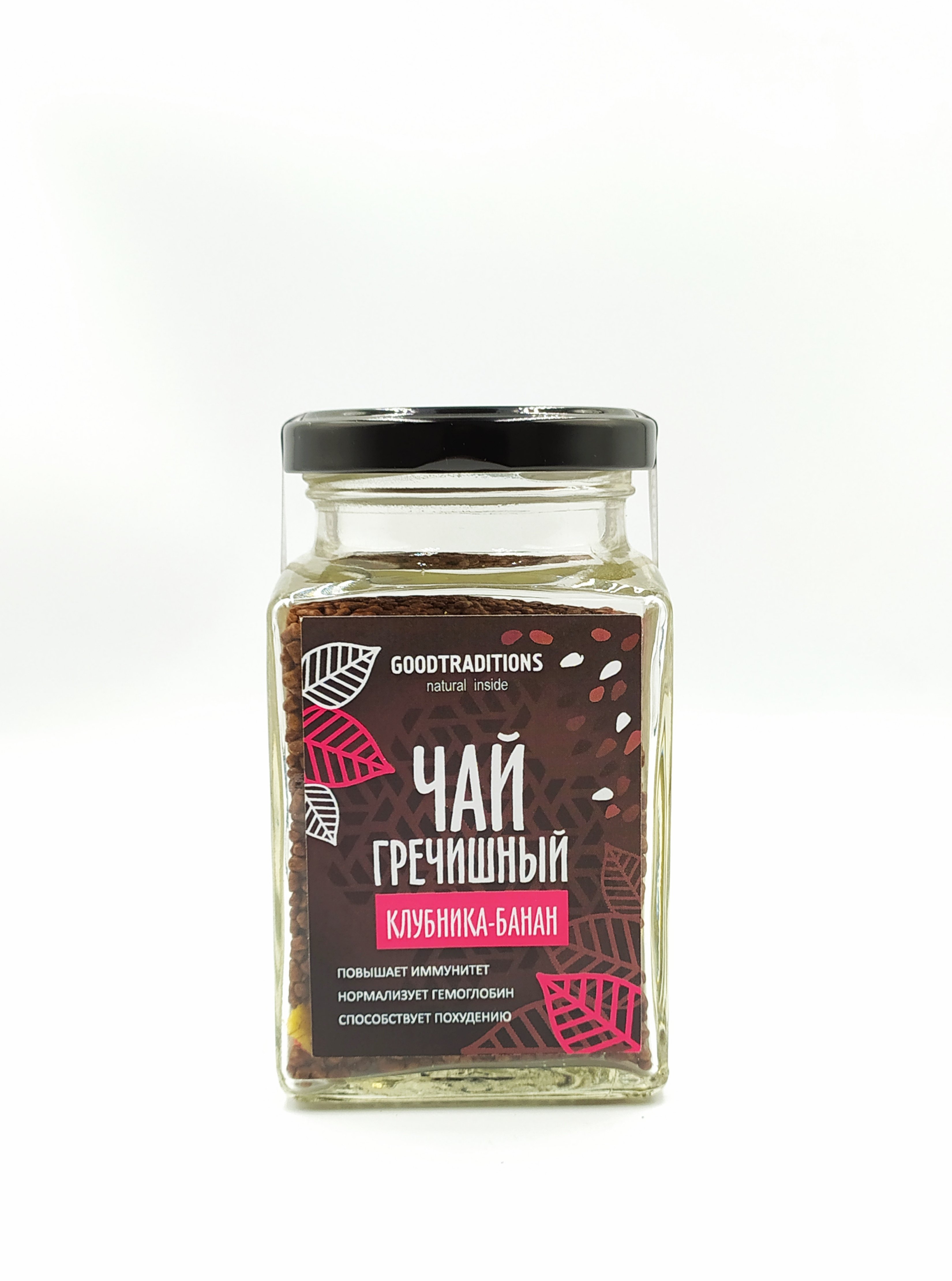 Buckwheat tea «Strawberry-Banana», glass, 150g