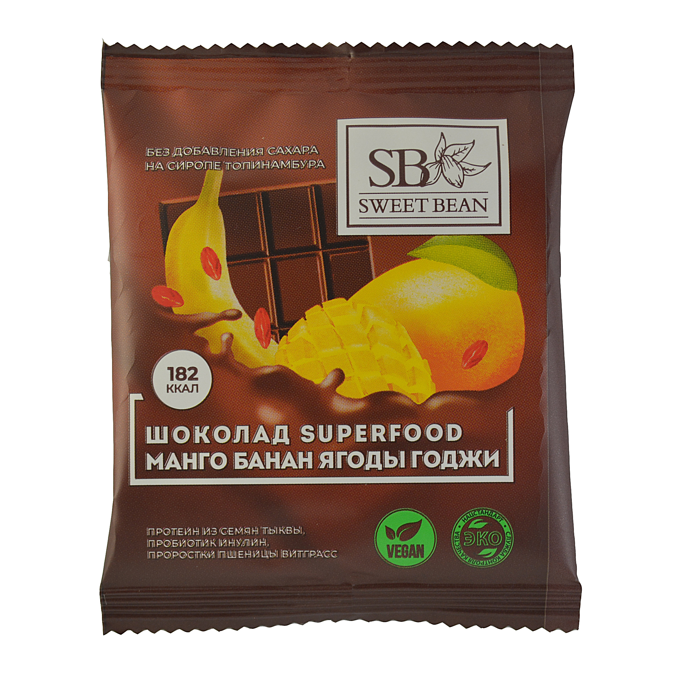 Topinambour syrup chocolate, banana, mango, goji, 35g