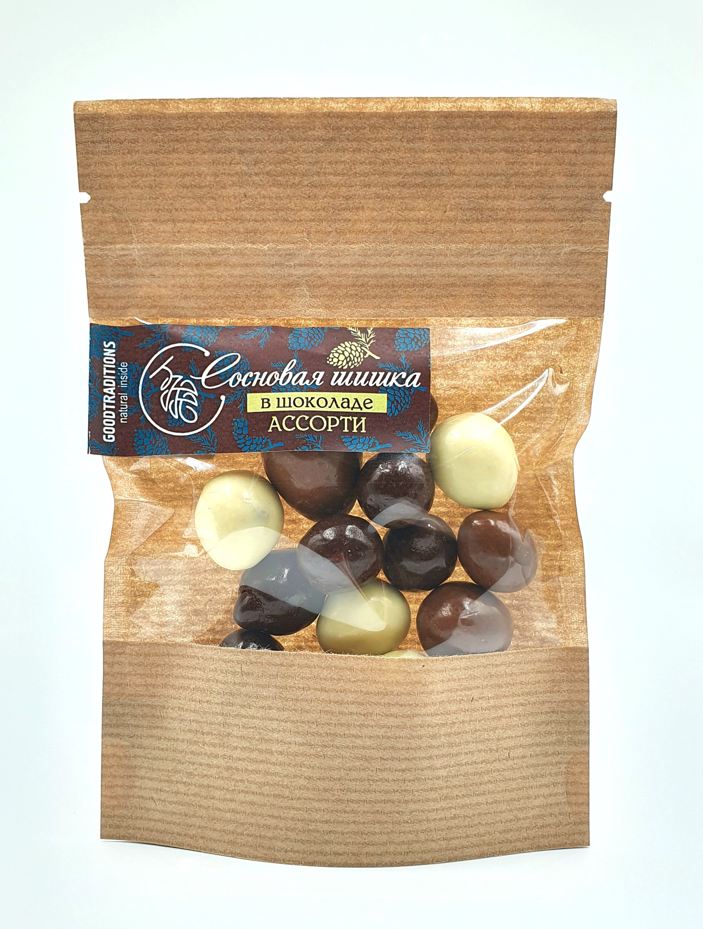 Pine cone in chocolate «Assorti», Kraft 60g