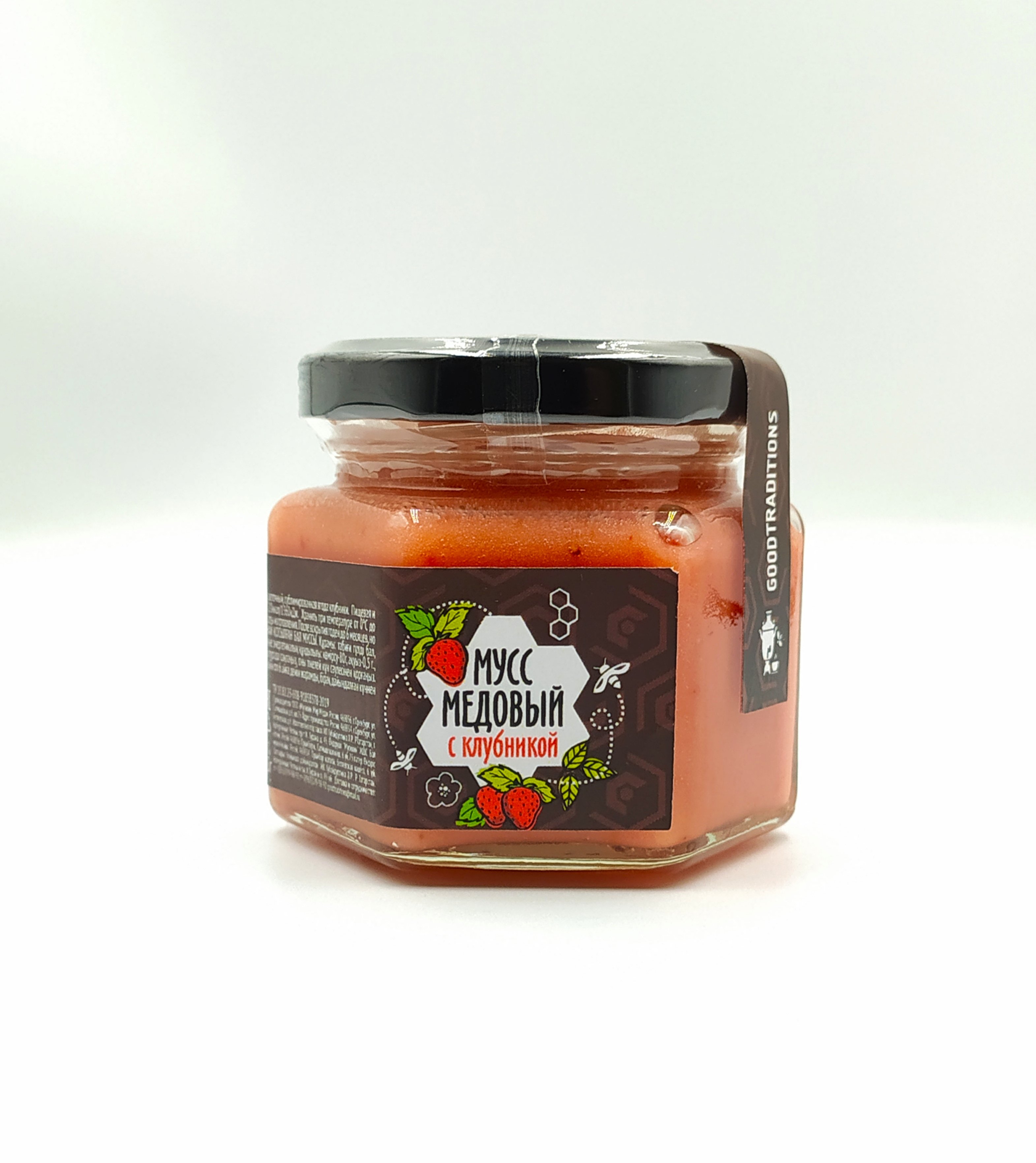 Honey mousse with strawberries, 150g