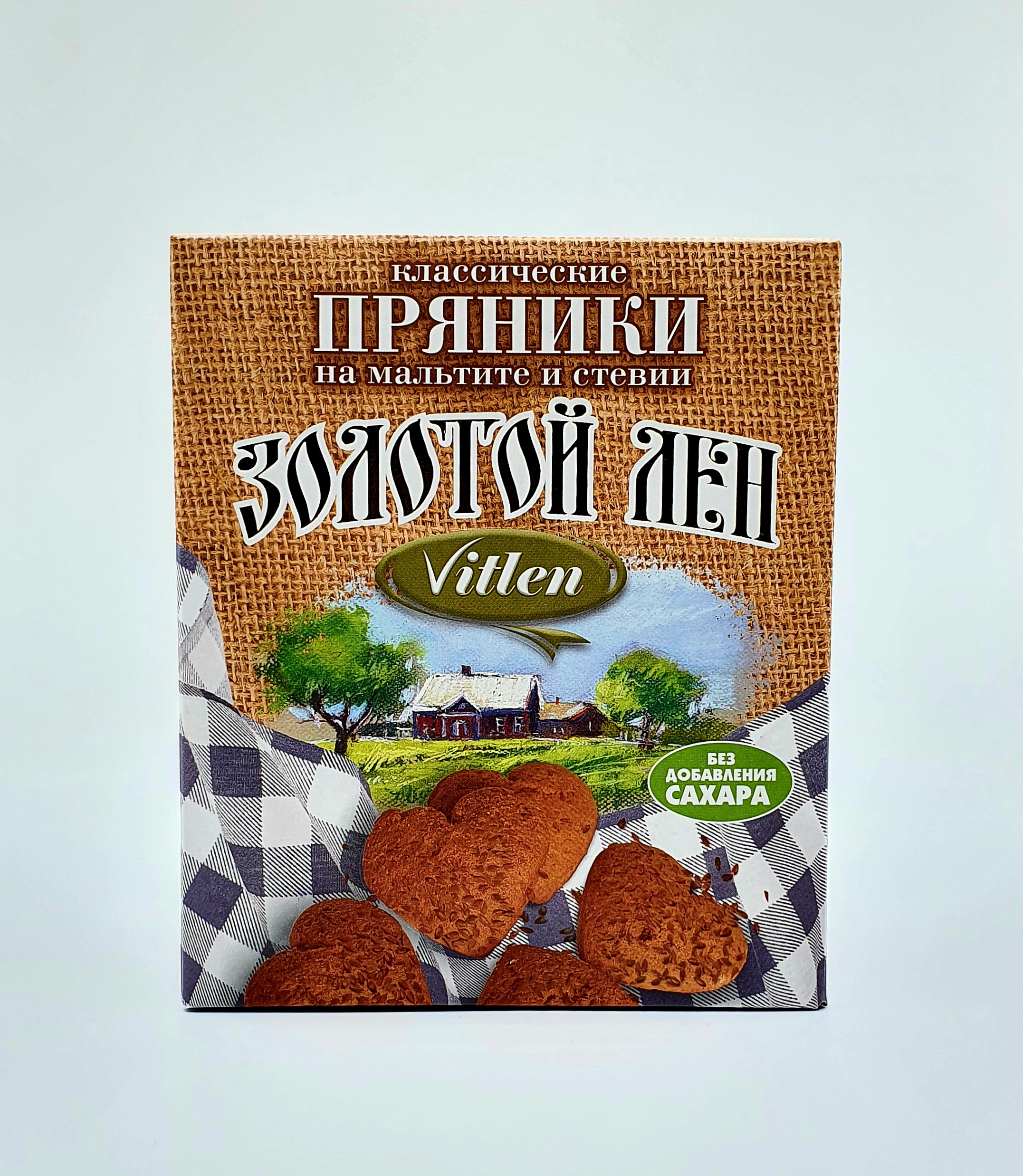Classic Gingerbread with Flax Seeds on Malt and Stevia, 200g