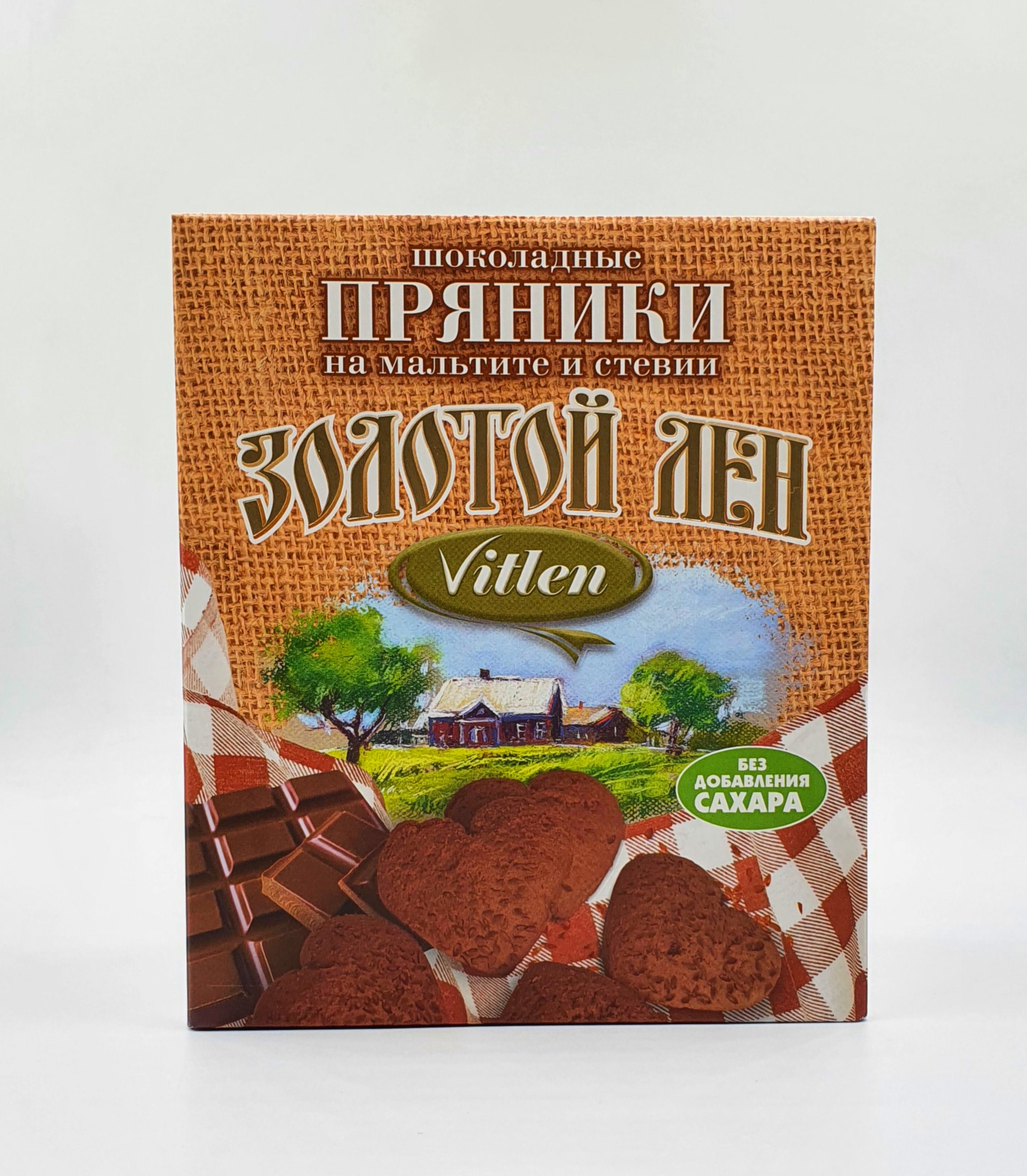 Chocolate gingerbread with flax seeds on malt and stevia, 200g